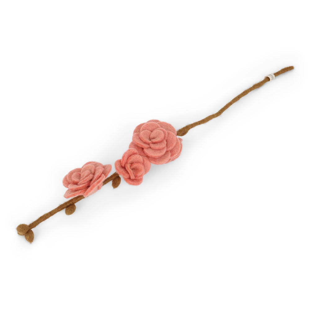 Gry & Sif Felted Branch Dusty Red Roses