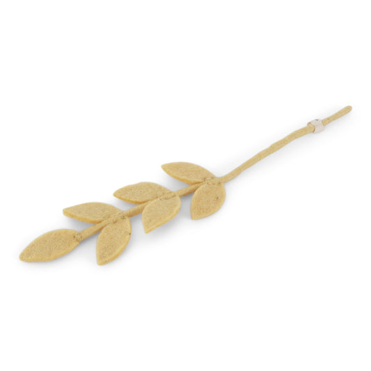 Gry & Sif Felted Leaf Branch Dusty Light Yellow