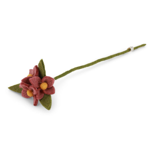Gry & Sif Felted Rouge Flowers On Branch