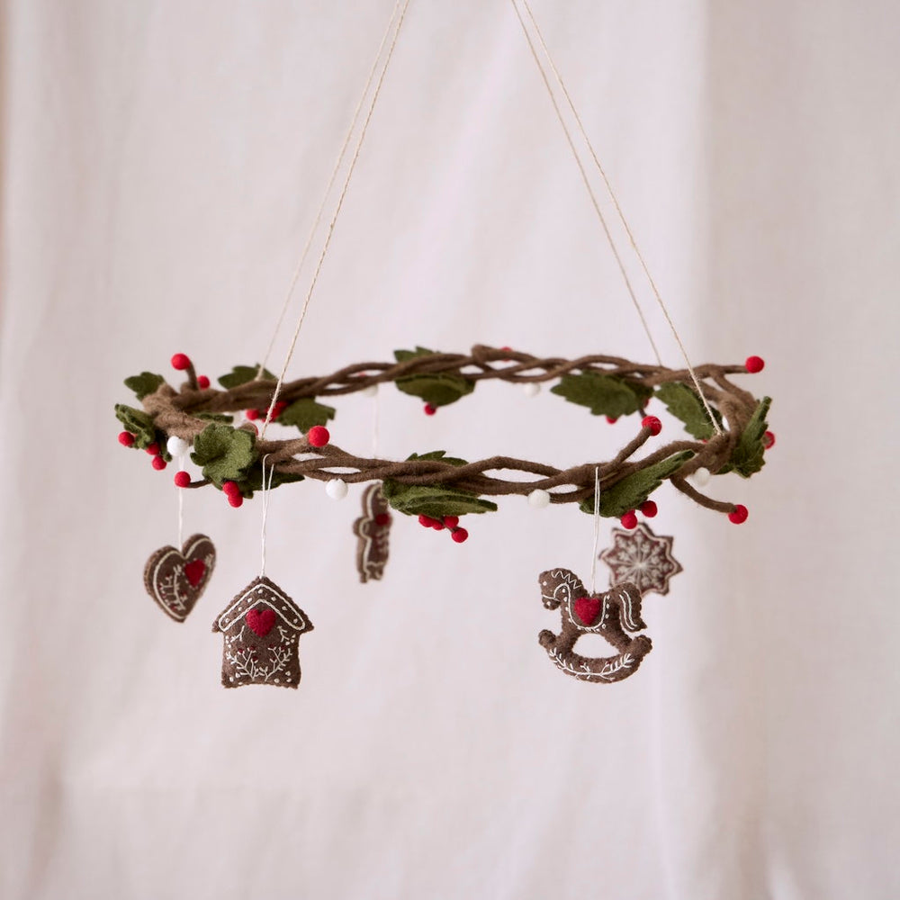 Gry & Sif Gingerbread Heart Felt Decoration
