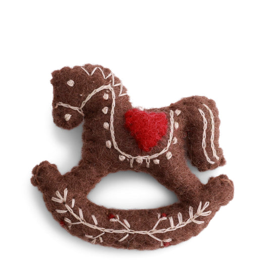 Gry & Sif Gingerbread Horse Felt Decoration