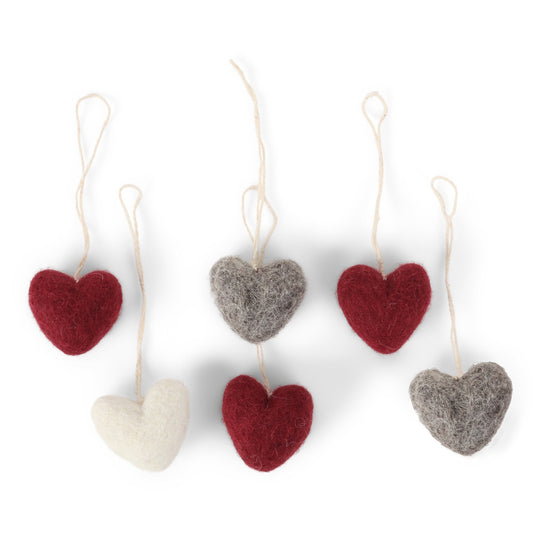 Gry & Sif Hearts Felt Decoration Mini 6pk
