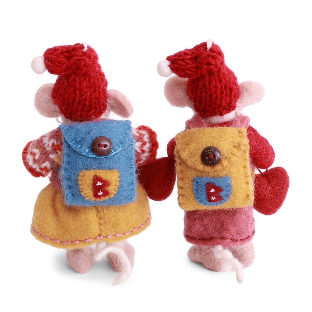 Gry & Sif Mice Small White w/Hearts
