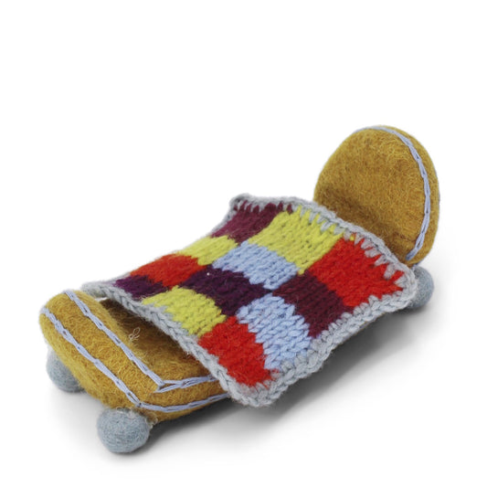 Gry & Sif Mini Felted Bed with Blanket ochre