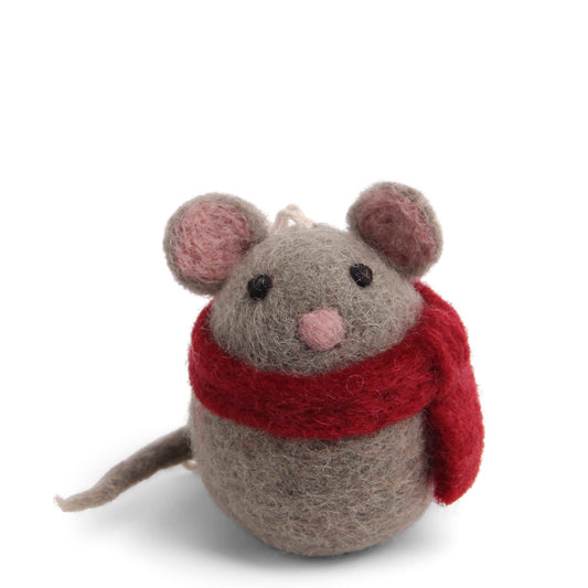 Gry & Sif Mouse with Scarf Felt Decoration