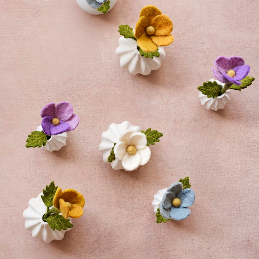 Gry & Sif Pansy Felted Flower