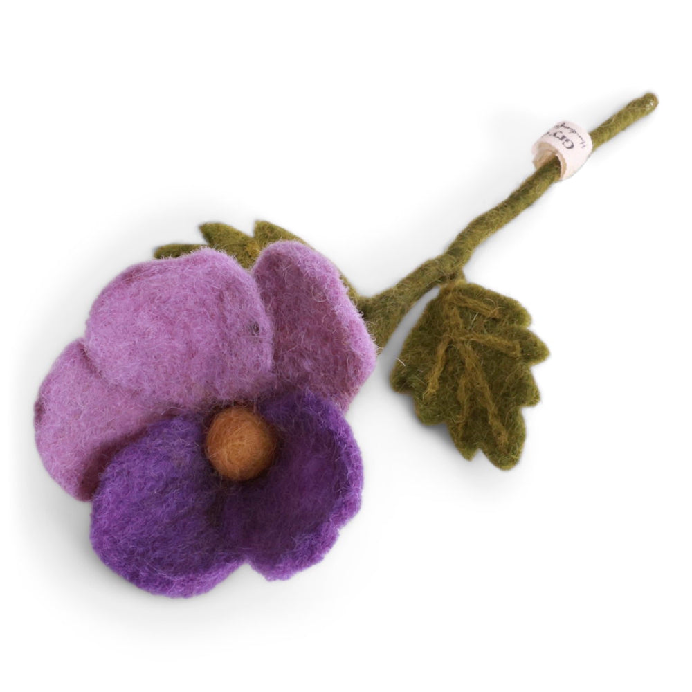 Gry & Sif Pansy Felted Flower Light Purple