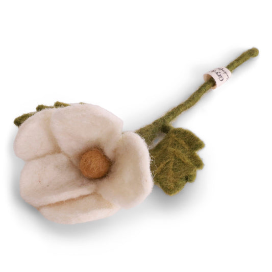 Gry & Sif Pansy Felted Flower White