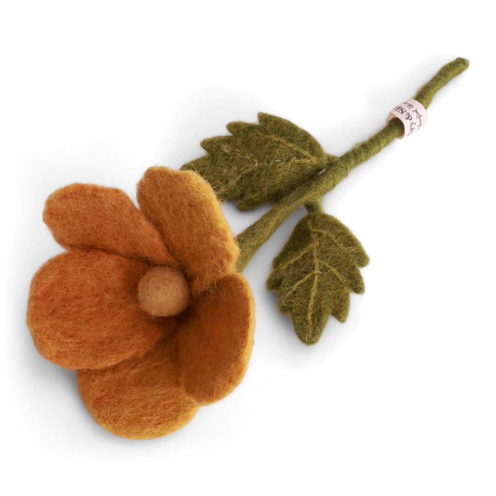 Gry & Sif Pansy Felted Flower Yellow