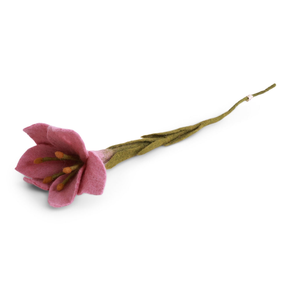 Gry & Sif Trumpet Lily Felted Flower Dusty Pink
