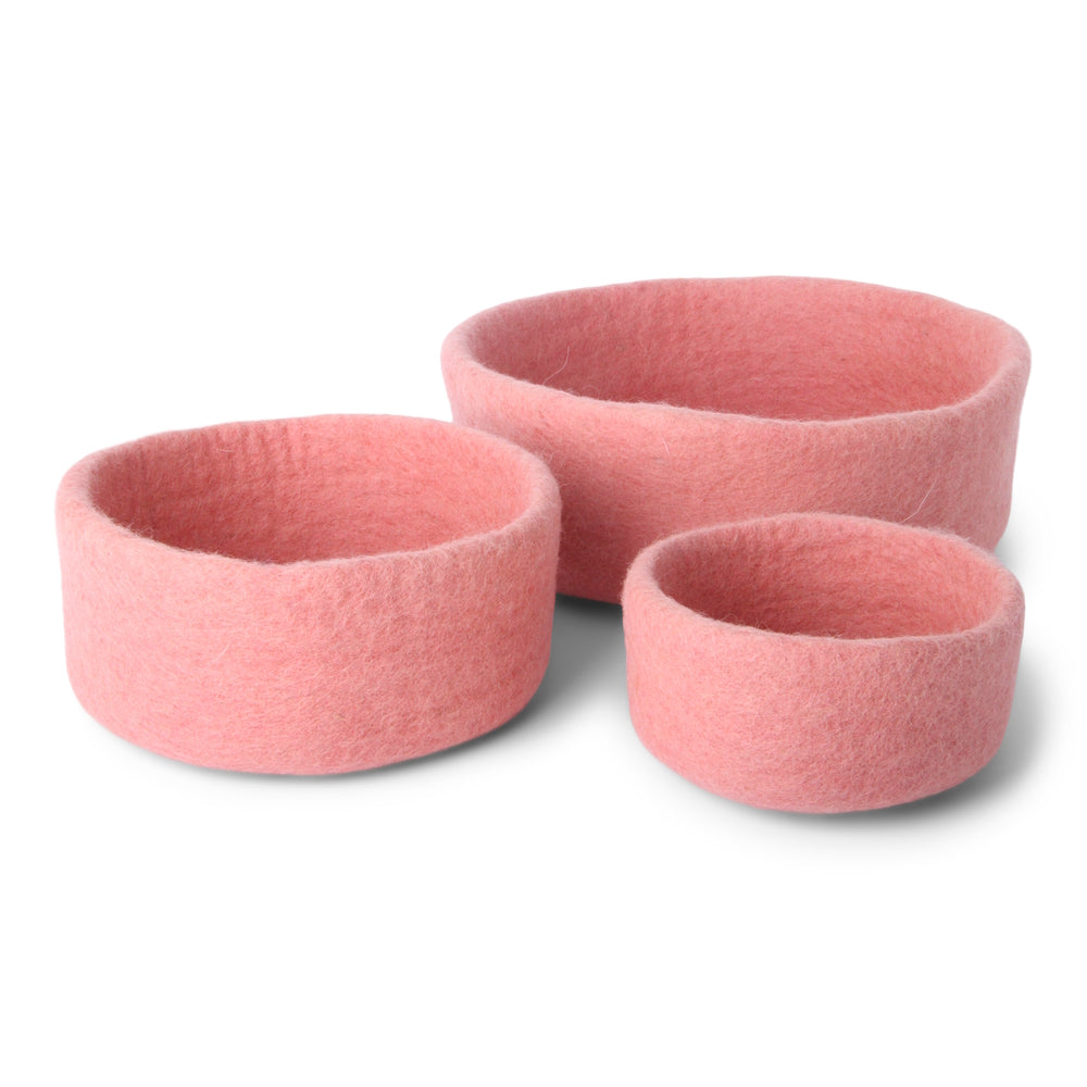 Gry & Sif Bowl Felt Set of 3 Pink