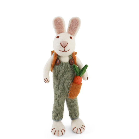 Gry & Sif Bunny Medium White Boy Carrot & Backpack