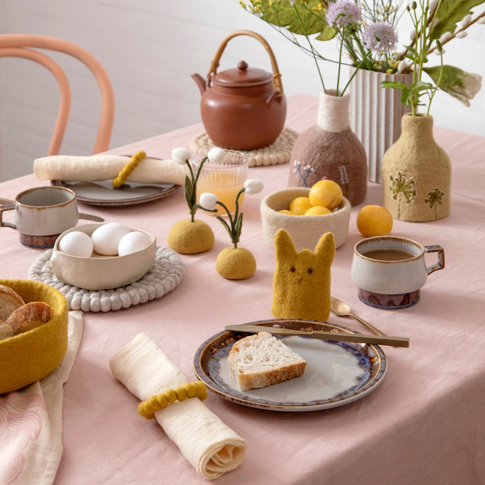 Gry & Sif Napkin Ring 2pk felt ochre