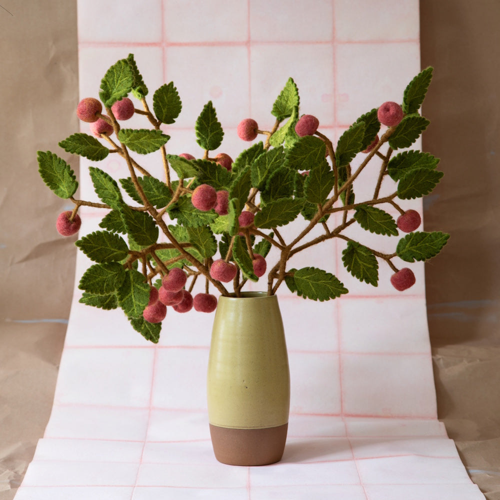 Gry & Sif Felted Branch Dusty Red Apples