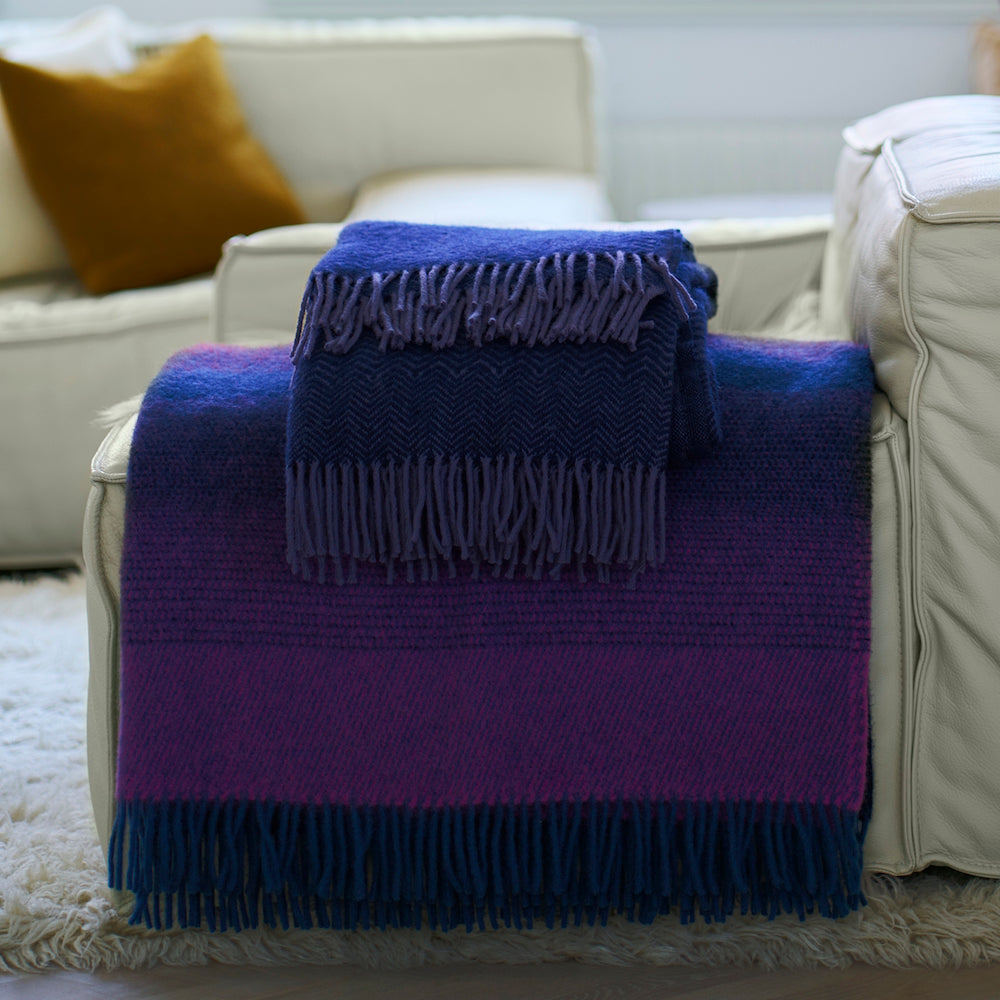 Klippan Aurora Wool Blanket Purple Blue