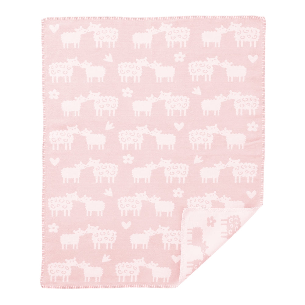 Klippan Baa Organic Cotton Blanket Soft Pink