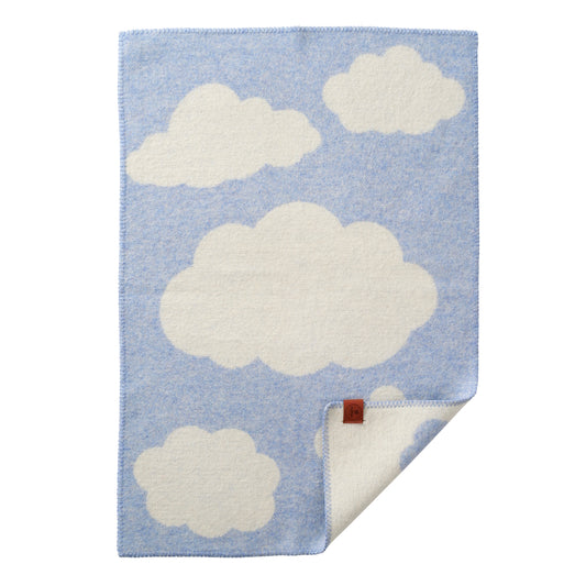 Klippan Cloudy Day Baby Wool Blanket Infinity Blue