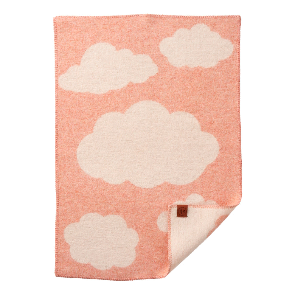 Klippan Cloudy Day Baby Wool Blanket Peach Rose