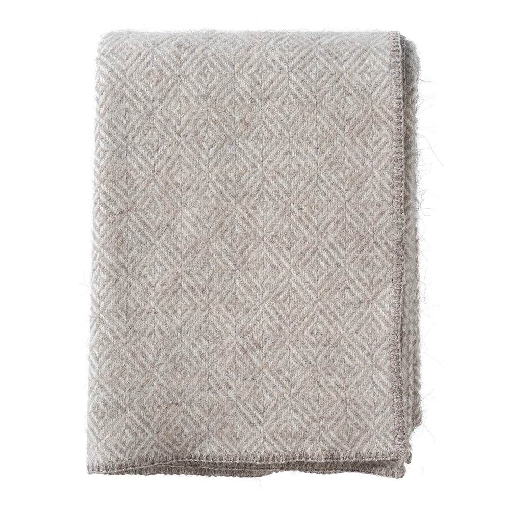 Klippan Diamonds Wool Blanket Beige