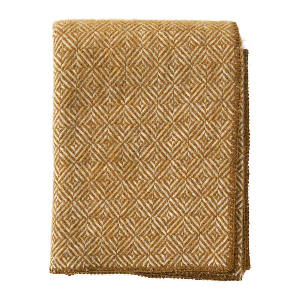 Klippan Diamonds Wool Blanket Caramel