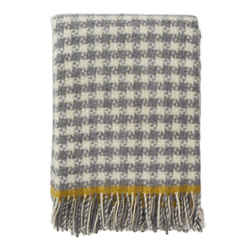 Klippan Dogtooth Wool Blanket Grey