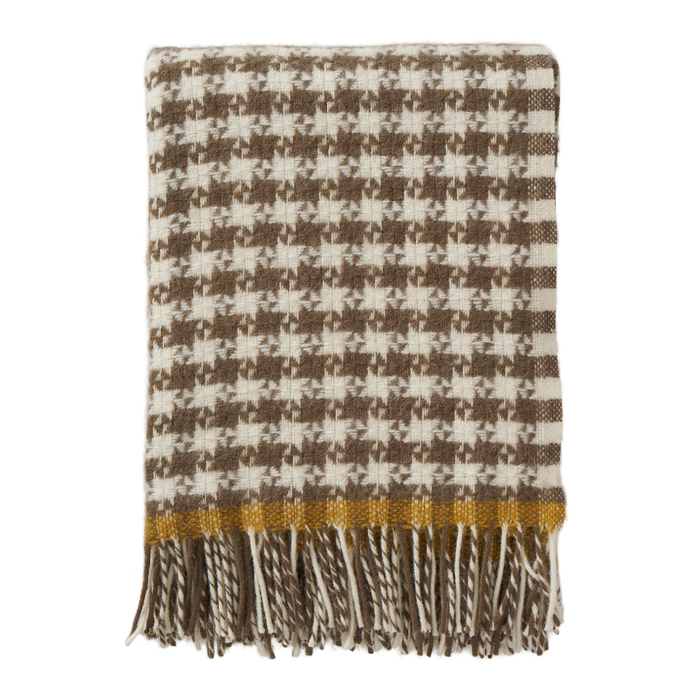 Klippan Dogtooth Wool Blanket Mud