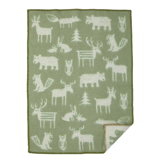 Klippan Forest Wool Baby Blanket Lime