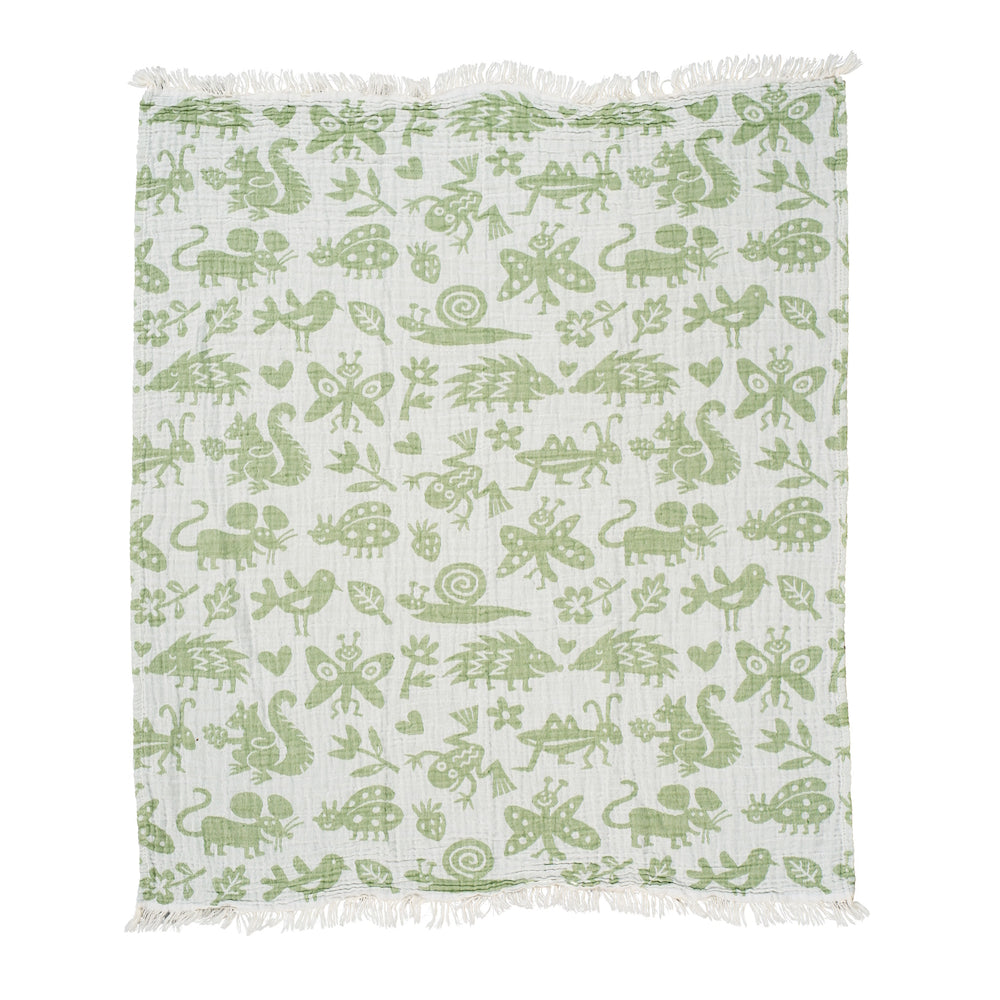 Klippan Garden Animal Baby Muslin Blanket