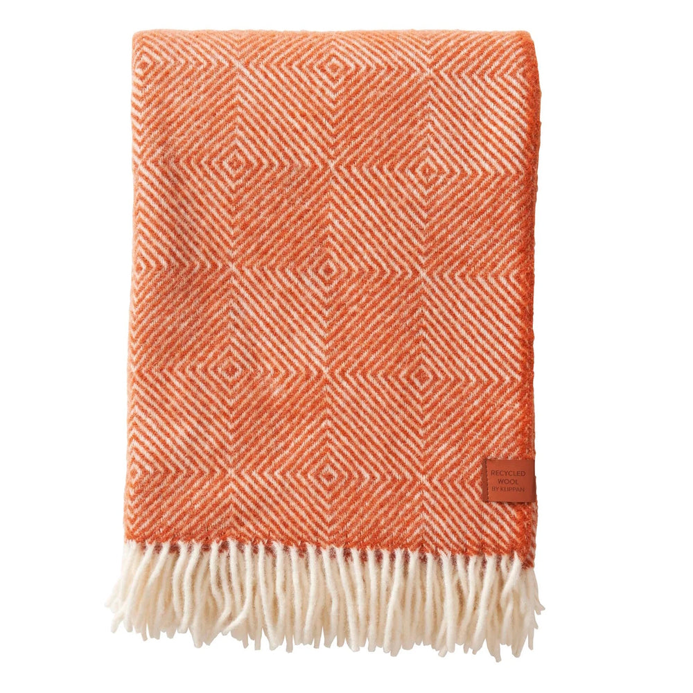 Klippan Gooseye Recycled Wool Blanket Orange