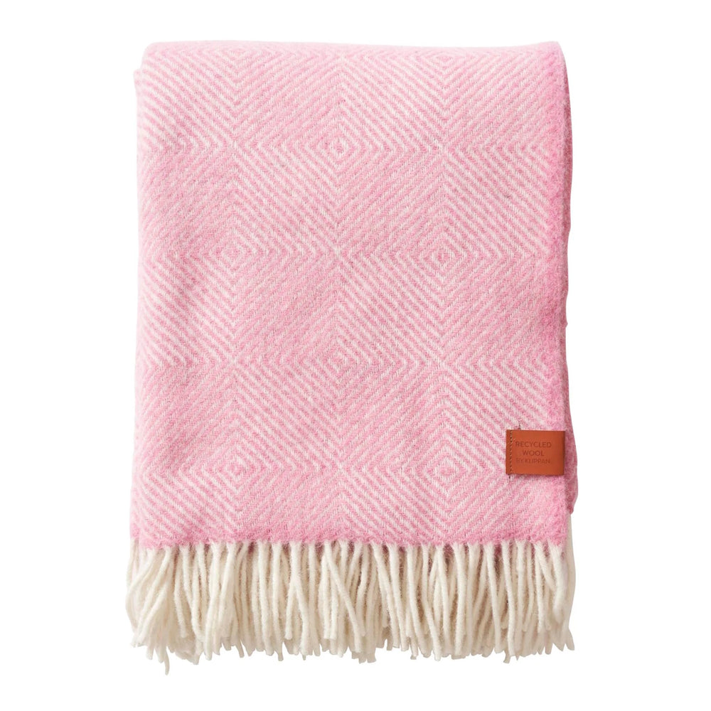 Klippan Gooseye Recycled Wool Blanket Pink