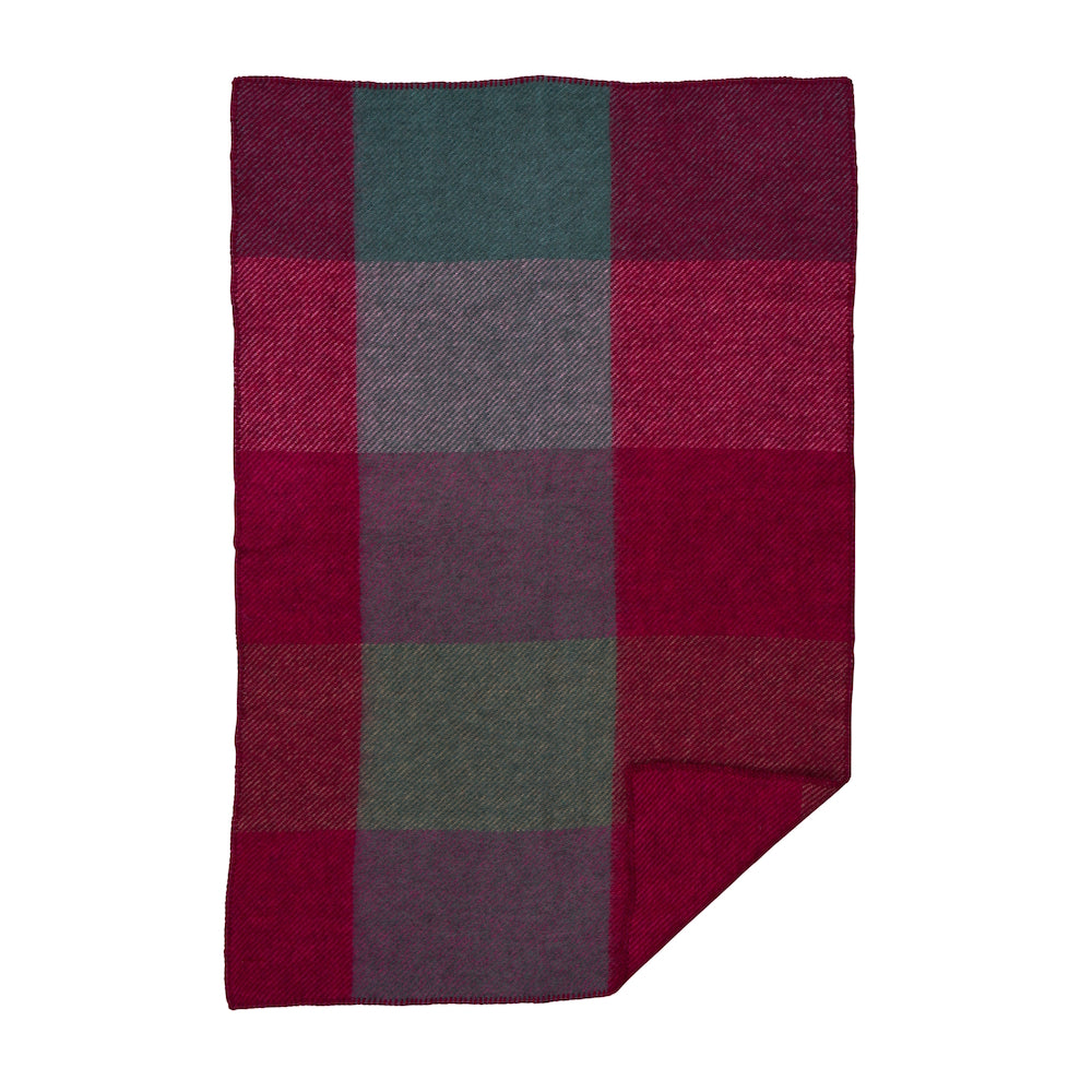 Klippan Gotland Check Midi Wool Throw Pink