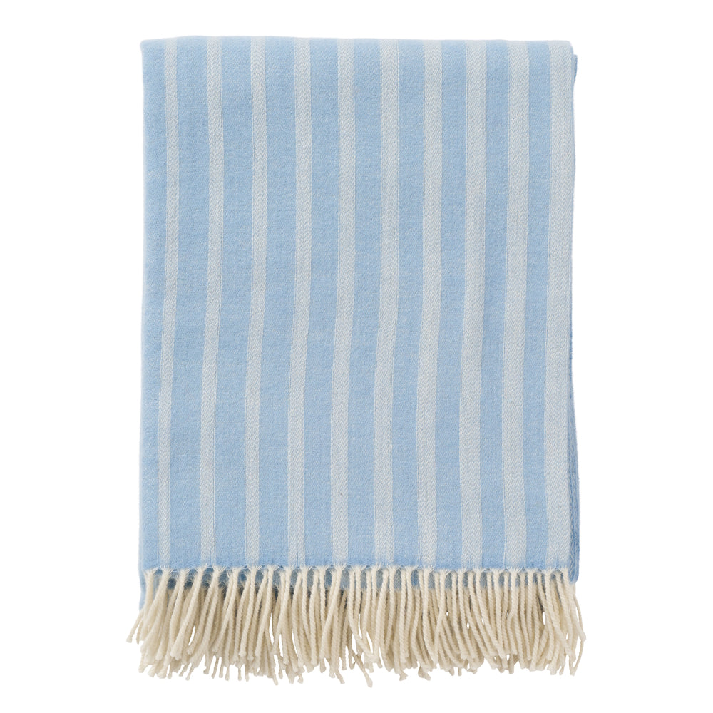 Klippan Irregular Stripes Merino Wool Blanket Infinity Blue