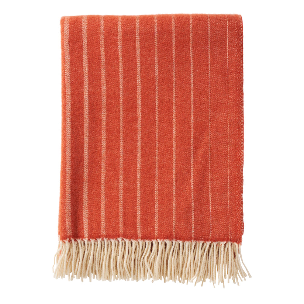 Klippan Irregular Stripes Merino Wool Blanket Rust