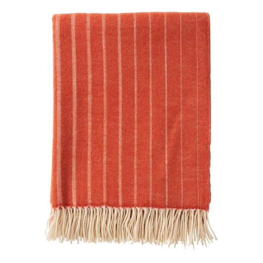 Klippan Irregular Stripes Merino Wool Blanket Rust