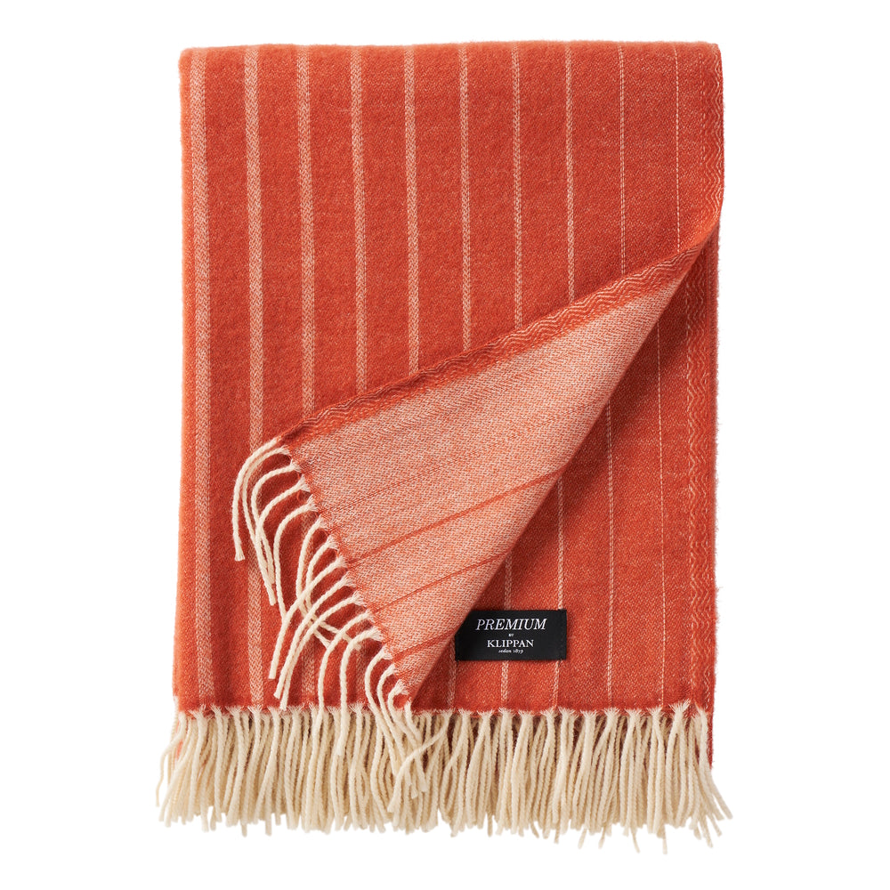 Klippan Irregular Stripes Merino Wool Blanket Rust