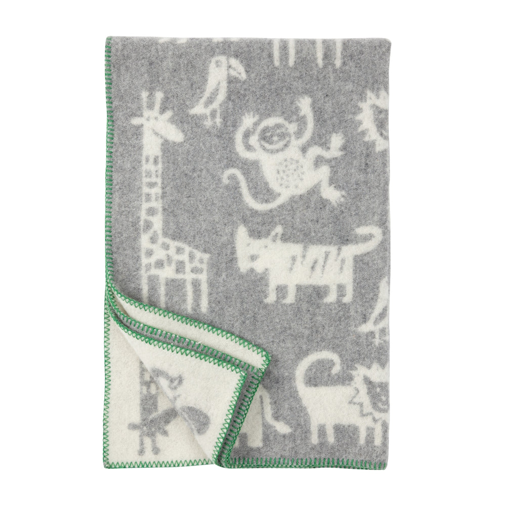 Klippan Jungle Organic Wool Kids Blanket Grey