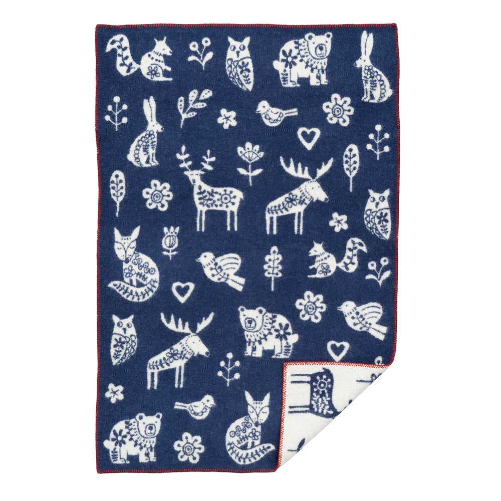 Klippan Kurbits Organic Wool Kids Blanket Blue