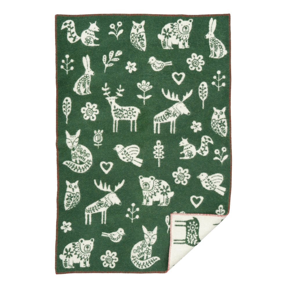 Klippan Kurbits Organic Wool Kids Blanket Green