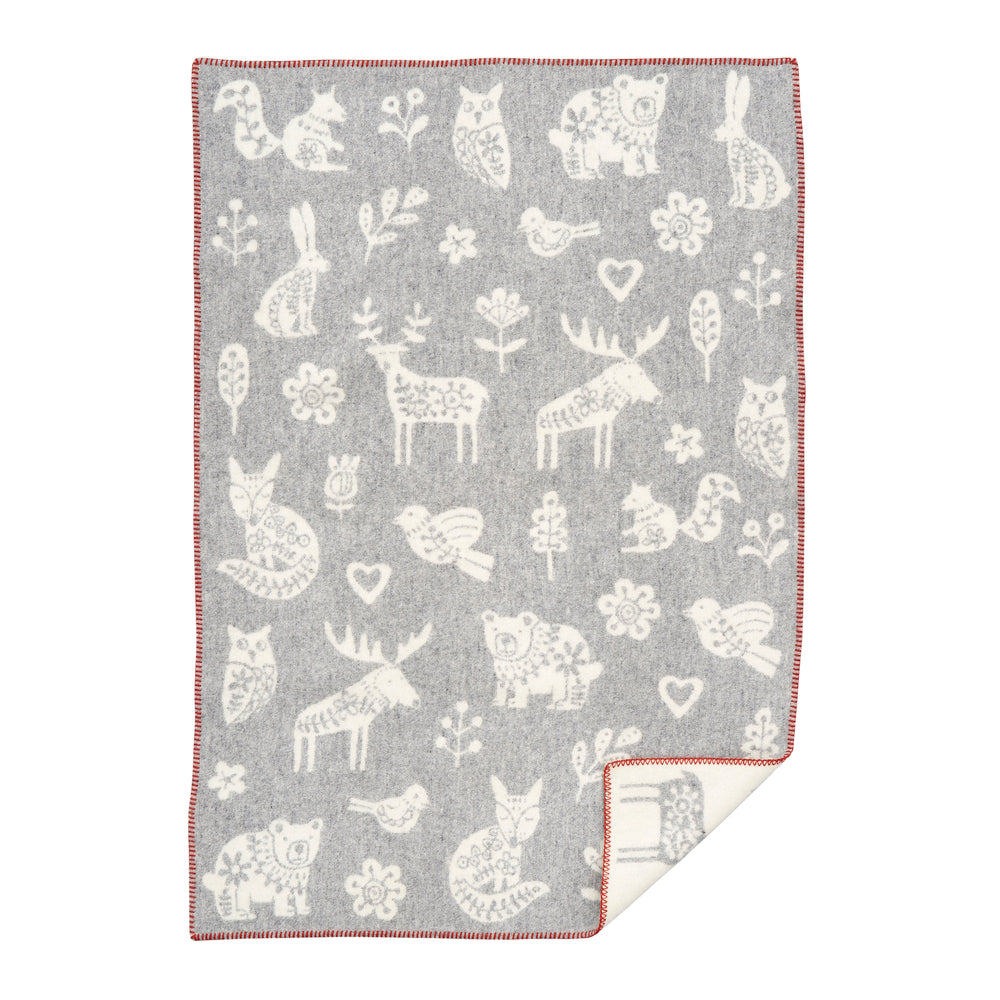 Klippan Kurbits Organic Wool Kids Blanket Grey