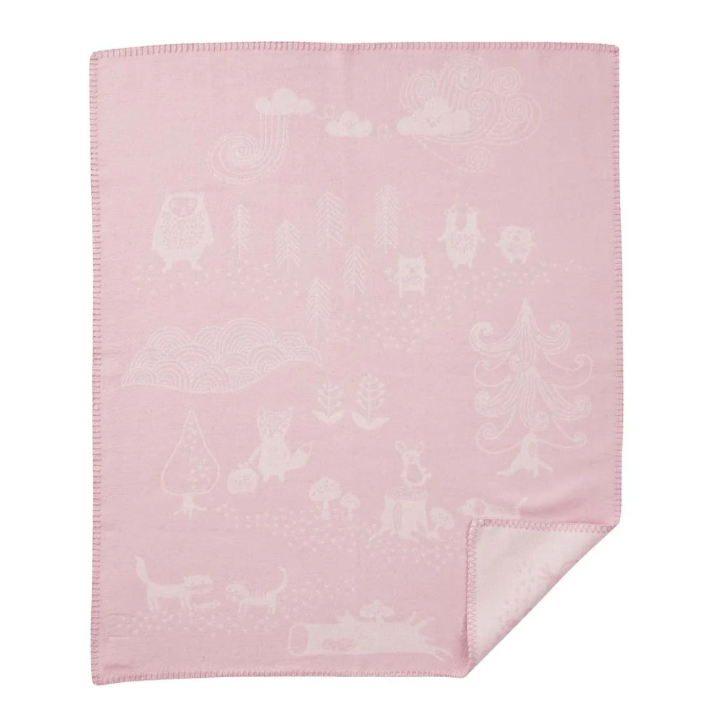 Klippan Little Bear Organic Cotton Blanket Pink
