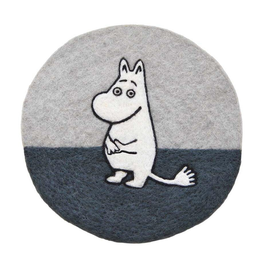 Klippan Moomin Hand Felted Pot Mat Grey