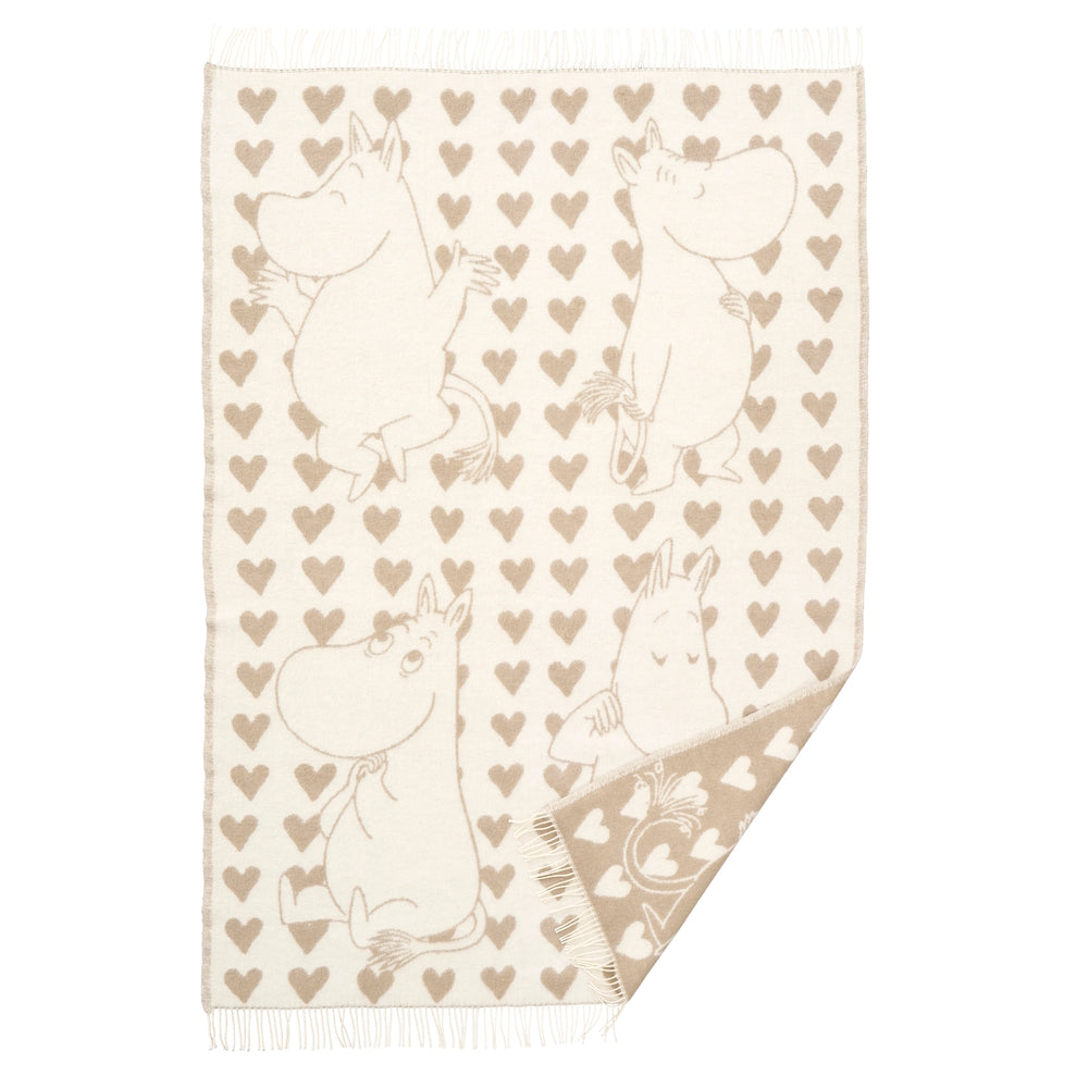 Klippan Moomin Heart Wool Blanket Taupe