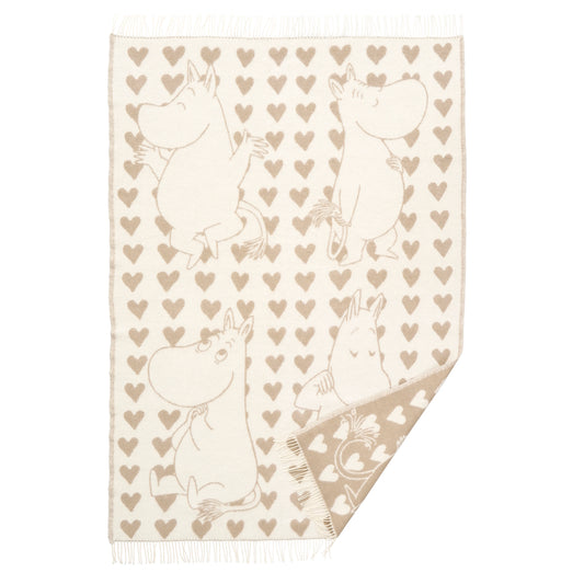 Klippan Moomin Heart Wool Blanket Taupe