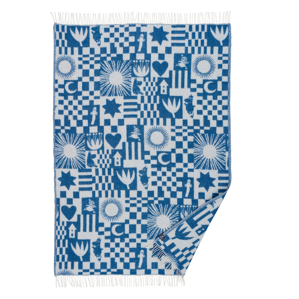 Klippan Moomin Play Wool Blanket Denim Blue