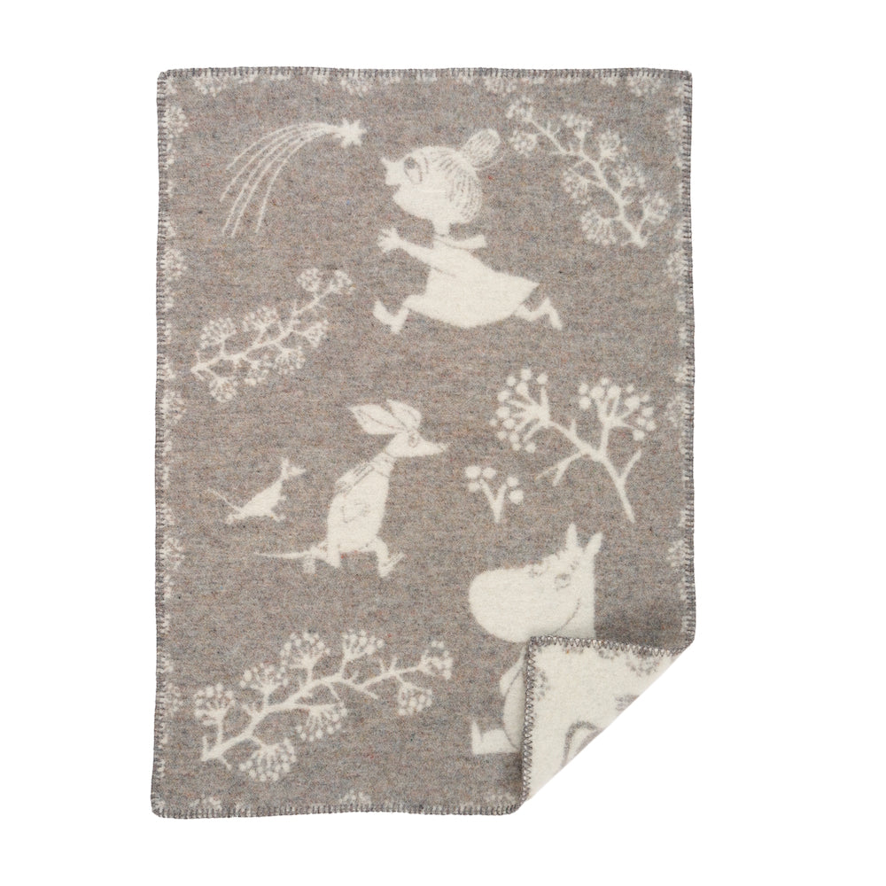 Klippan Moomin Winterland Wool Blanket Grey