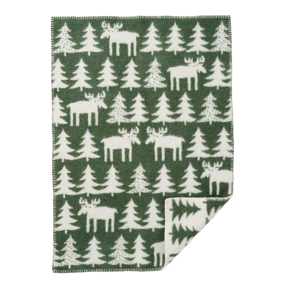 Klippan Moose Walk Baby Blanket Green