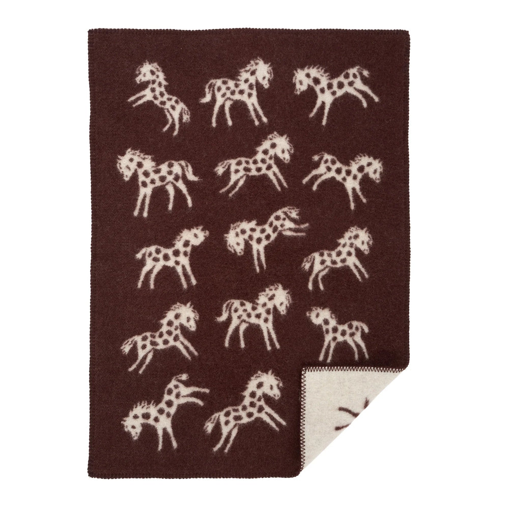 Klippan Pony Wool Baby Blanket brown