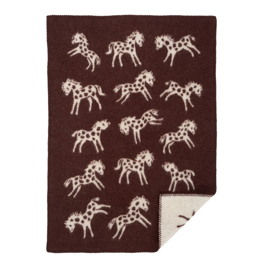 Klippan Pony Wool Baby Blanket brown