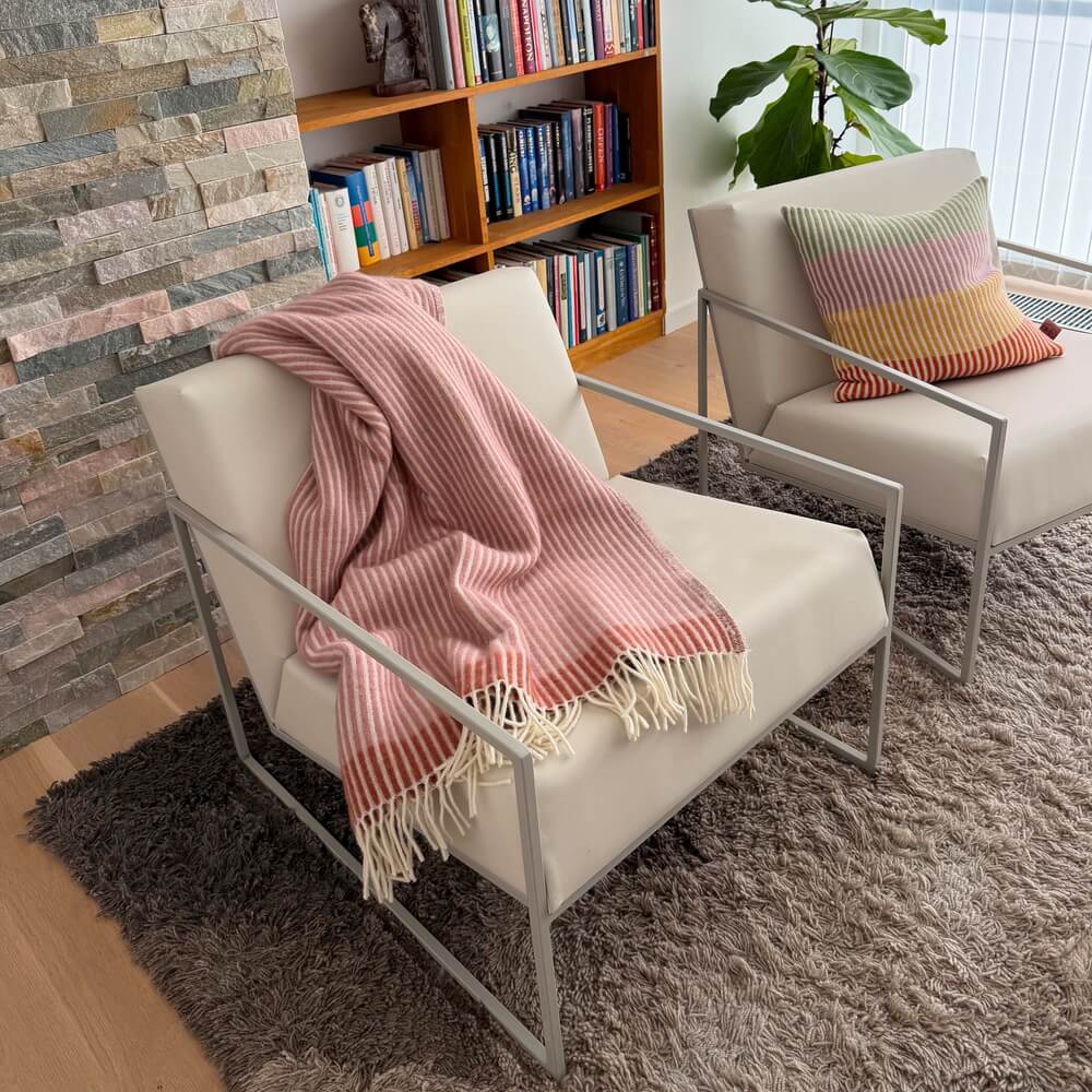 Klippan Rib Wool Blanket Pink