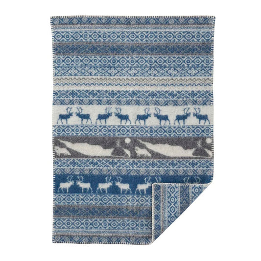 Klippan Sarek Organic Wool Baby Blanket Blue